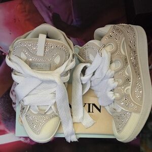 Lanvin Curb Rhinestone Sneakers.        Size 46 EU